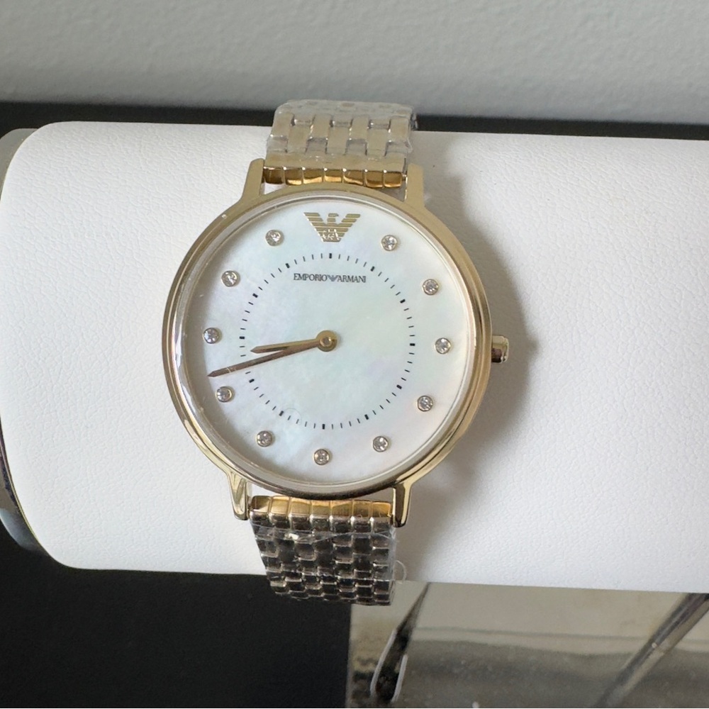 Emporio Armani Women's Two-Hand Gold-Tone Stainless Steel Watch AR11007